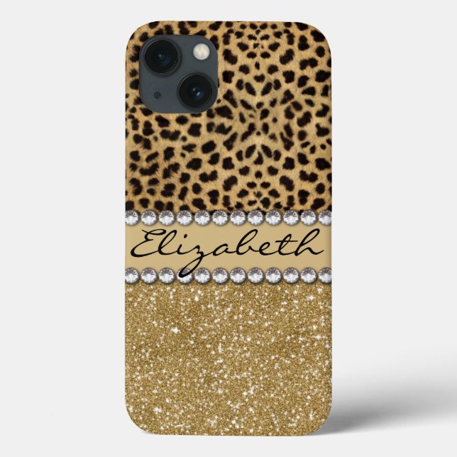 Leopard Spot Guld Glitter Rhinestone PHOTO PRINT  (Baksida)