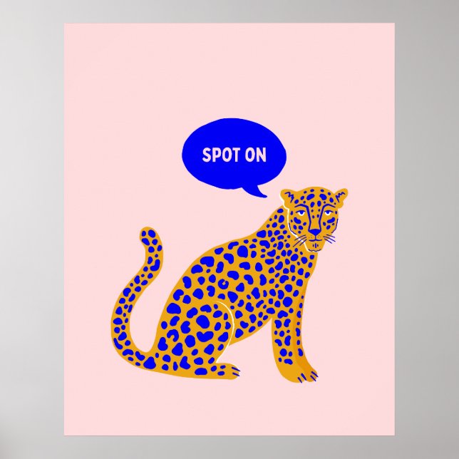 Leopard Spot On Eklektisk Maximalist Rosa Affisch (Framsidan)