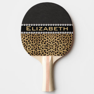 Leopard Spot Rhinestone Diamonds Monogram PHOTO Pingisracket