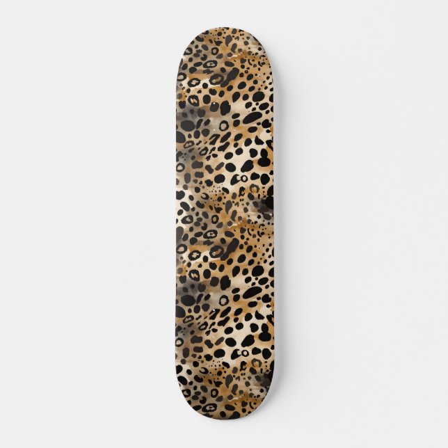 Leopard Spot Skin Print Skateboard (Framsida)