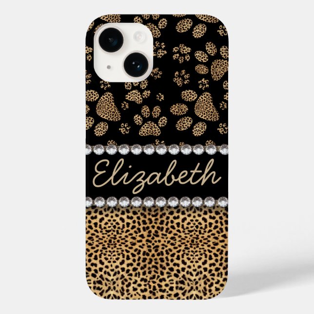 Leopard Spot Tass avtryck Rhinestone (Baksida)