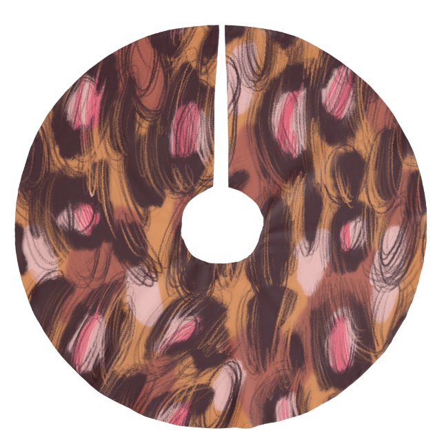 Leopard Spots African Animal Mönster Julgransmatta Borstad Polyester (Framsidan)