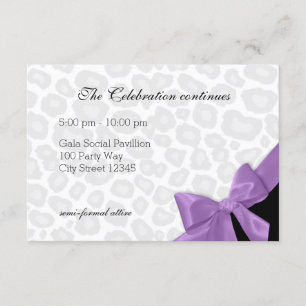 Leopard Spots and Lila Ribbon Information Card Tilläggskort