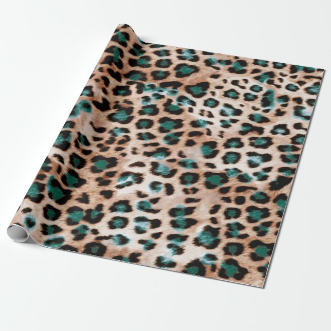 Leopard Spots Animal Print Mönster Presentpapper (Utrullad)