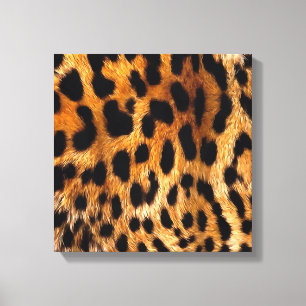 Leopard Spots Black Brown Vild Animal Fine Art Canvastryck