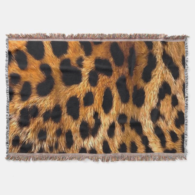 Leopard Spots Black Brown Vild Animal Fine Art Filt (Framsidan)