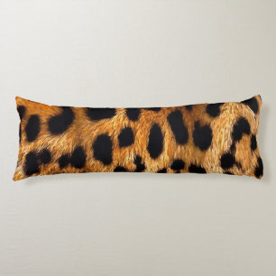 Leopard Spots Black Brown Vild Animal Fine Art Kroppskudde