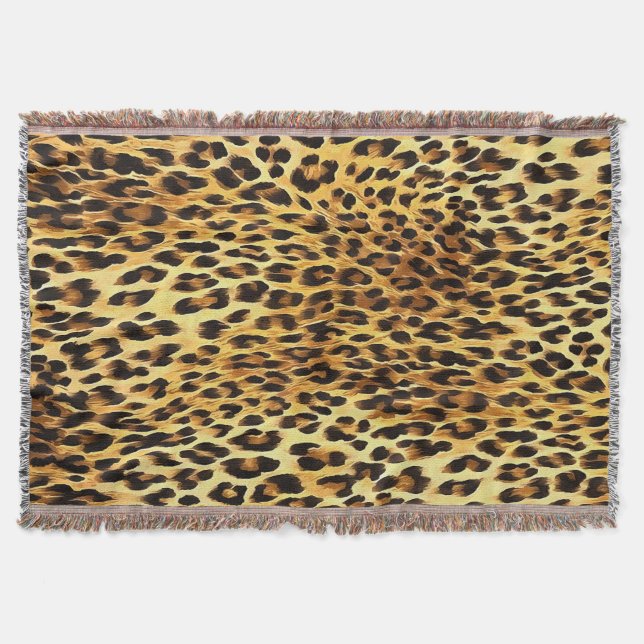 Leopard Spots Camouflage Mönster Painting Filt (Framsidan)