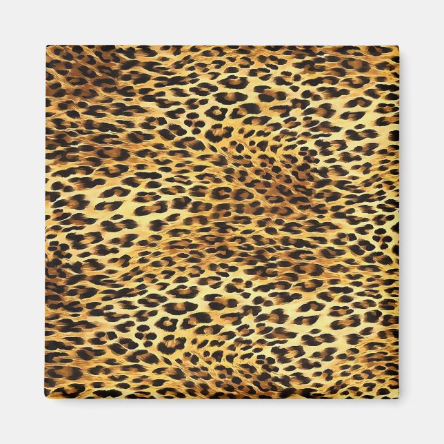 Leopard Spots Camouflage Mönster Painting Magnet (Framsidan)
