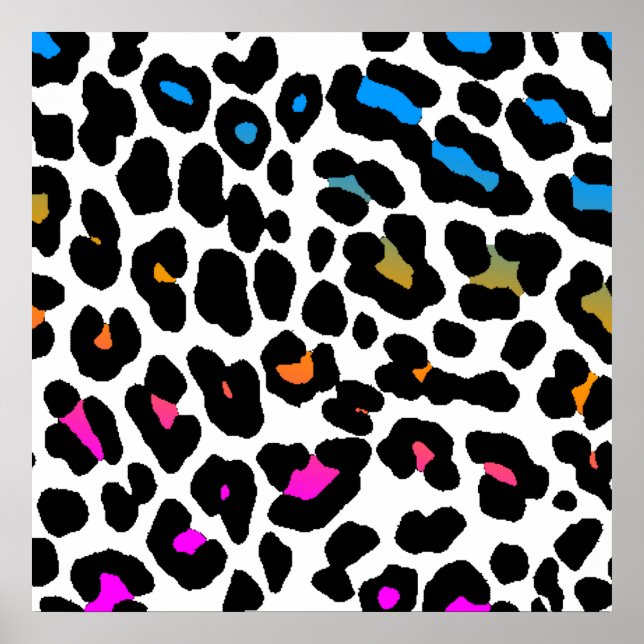 Leopard Spots från Corey Tiger 80-talet (vit Multi Poster (Framsidan)