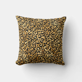 Leopard Spots Guld Black Animal Print Mönster Kudde