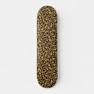 Leopard Spots Guld Päls Jaguar Mönster Mini Skateboard Bräda 18,5 Cm
