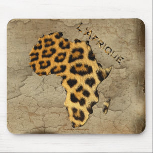 Leopard Spots Karta av AFRIKA Wildlife Musmatta