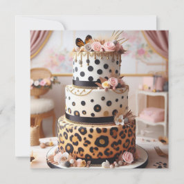 LEOPARD SPOTS LAYERED BIRTHDAY CAKE KORT