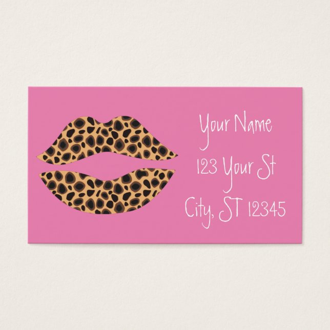 Leopard Spots Lipstick Kiss Thunder_Cove Visitkort (Framsidan)