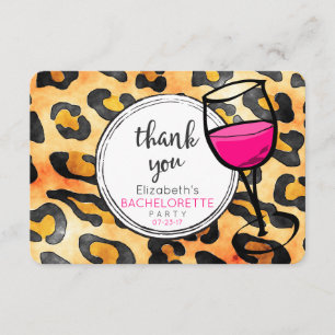 Leopard Spots Mönster Bachelorette Party Tack Kort