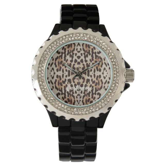 Leopard Spots Mönster Thunder_Cove Armbandsur (Framsida)