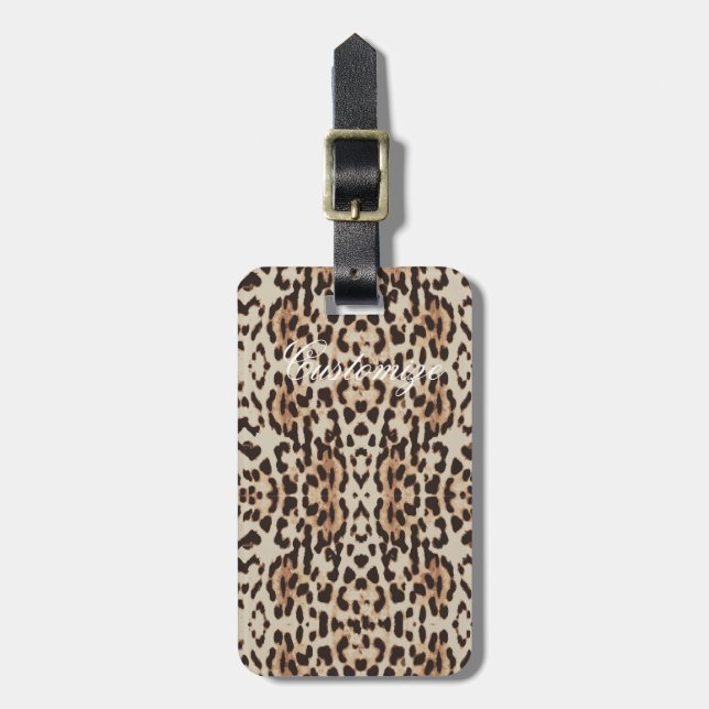 Leopard Spots Mönster Thunder_Cove Bagagebricka (Vertikal Framsida)