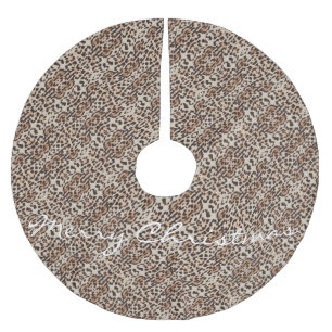 Leopard Spots Mönster Thunder_Cove Julgransmatta Borstad Polyester