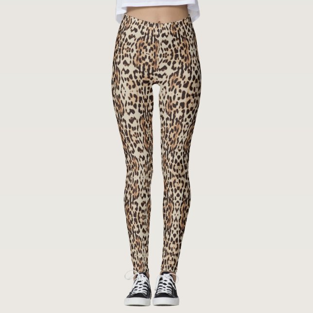 Leopard Spots Mönster Thunder_Cove Leggings (Framsida)
