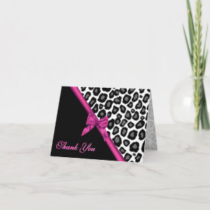Leopard Spots och Ribbon Tack Kort