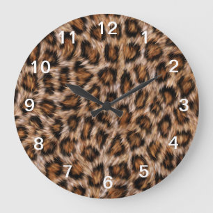 Leopard Spots Päls Jaguar Animal Cat skin Mönste Stor Klocka