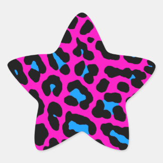 Leopard Spots (Rosa) Stjärnformat Klistermärke