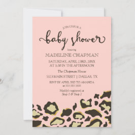 Leopard Spots & Tiger Rand Baby Shower Inbjudningar