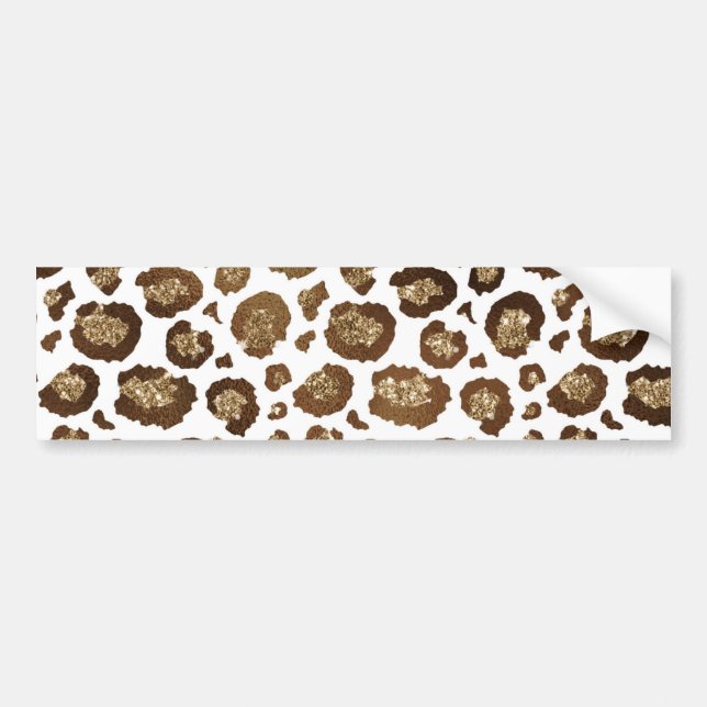 Leopard Spots Wild Animals Golden Glitter Safari Bildekal (Framsidan)