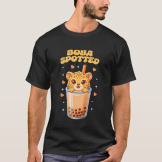 Leopard Spotted Cat Boba Bubble Tea Lover Cute Kaw T Shirt