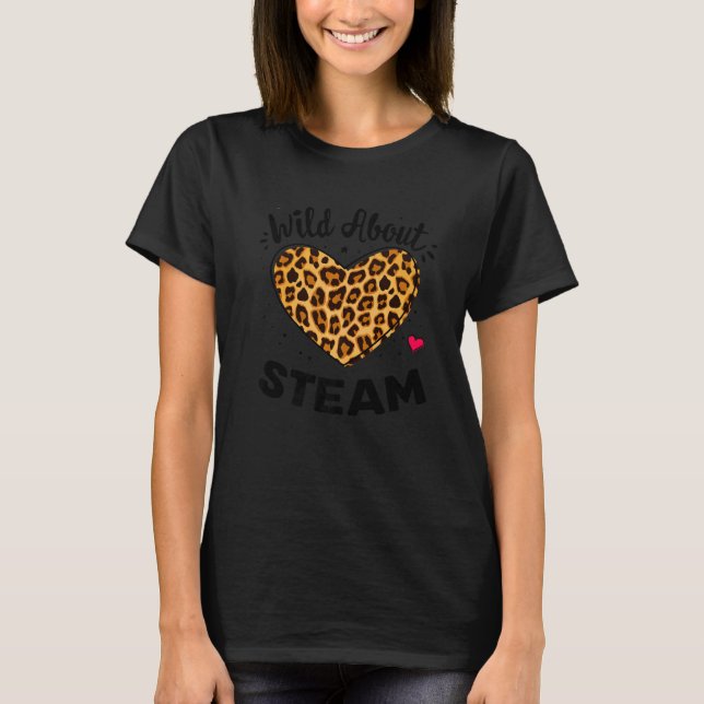 Leopard Steam Teacher Back to school uppskattning T Shirt (Framsida)