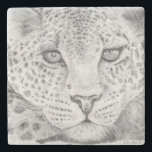 Leopard Stenunderlägg<br><div class="desc">Leopard stirrar på konstnären</div>