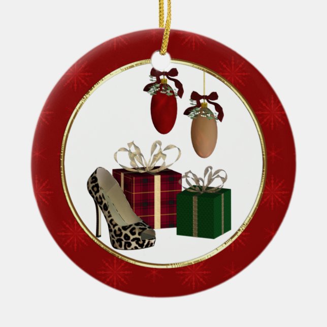 Leopard Stiletto Gifts Personlig Ornament (Framsidan)