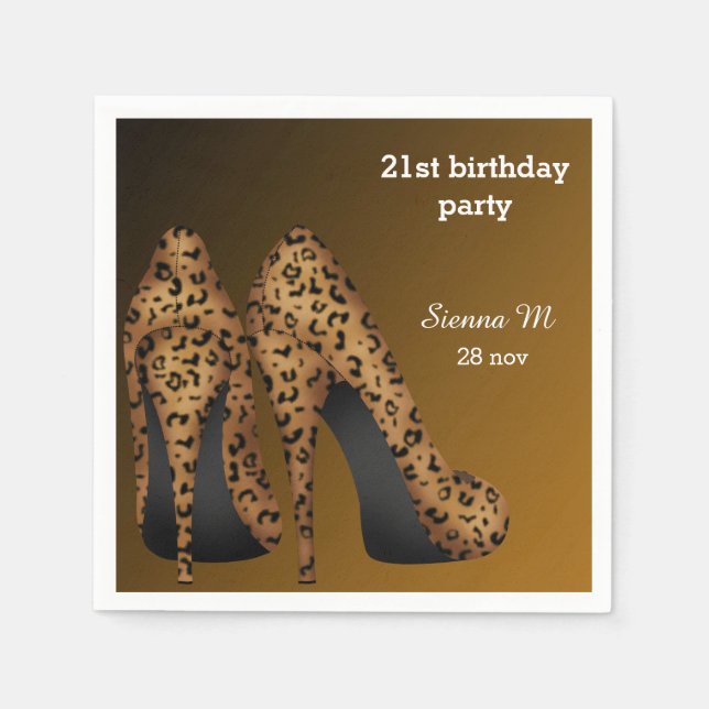 Leopard Stilettos Pappersservett (Framsidan)