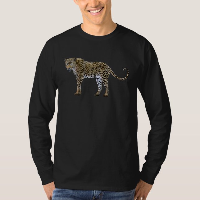Leopard  Stort kattdjur vilda djur T Shirt (Framsida)