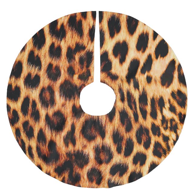 Leopard struktur, afrikanskt djur, sömlöst mönster julgransmatta borstad polyester (Framsidan)