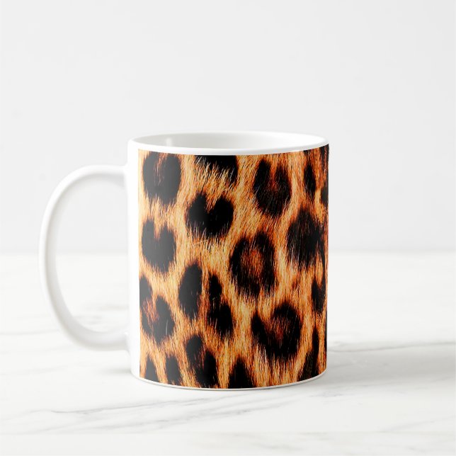 Leopard struktur, afrikanskt djur, sömlöst mönster kaffemugg (Vänster)