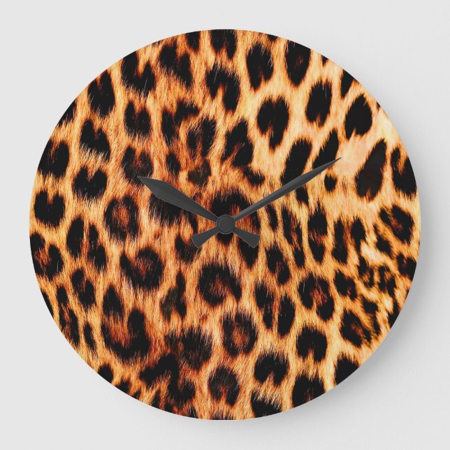 Leopard struktur, afrikanskt djur, sömlöst mönster stor klocka (Framsida)