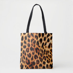 Leopard struktur, afrikanskt djur, sömlöst mönster tygkasse