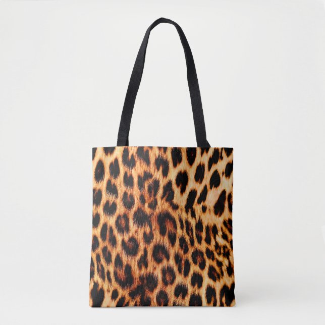 Leopard struktur, afrikanskt djur, sömlöst mönster tygkasse (Framsida)