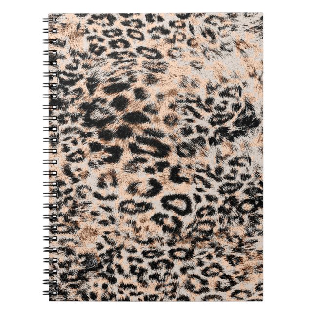 Leopard struktur, leopard animal print mönster anteckningsbok (Framsidan)