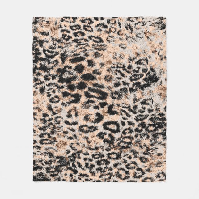 Leopard struktur, leopard animal print mönster fleecefilt (Framsidan)