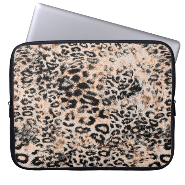 Leopard struktur, leopard animal print mönster laptop fodral (Framsidan)