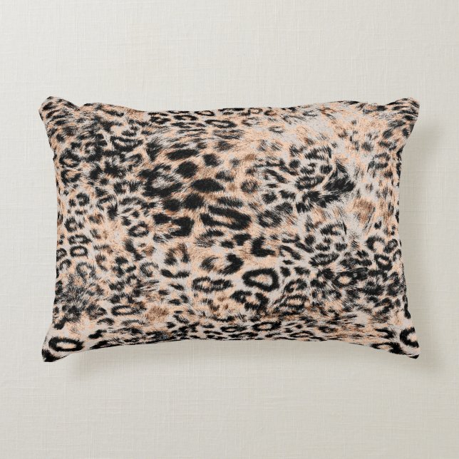 Leopard struktur, leopard animal print mönster prydnadskudde (Framsidan)