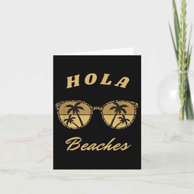 Leopard Sungles Hola Beach Beacher Vacation Handfl Kort (Framsida)