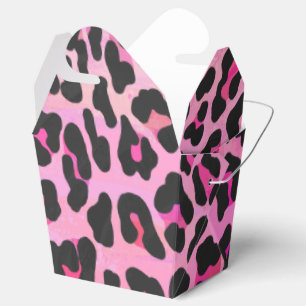 Leopard Svart och varmröd tryck Presentaskar