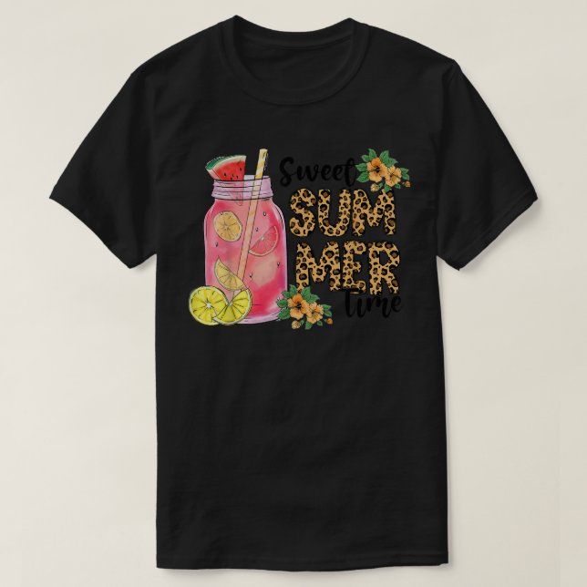 Leopard Sweet Summer Time Funny I Kärlek Summer Be T Shirt (Design framsida)
