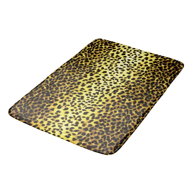 Leopard Tapet Faux Päls Photo Print Badrumsmatta (Vinklad)