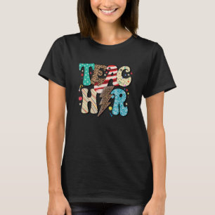 Leopard Teacher Blixt Bolt Back to school för T Shirt
