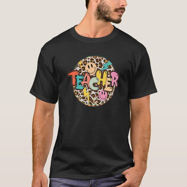 Leopard Teacher Lacheravåg tillbaka till Sc T Shirt (Framsida)